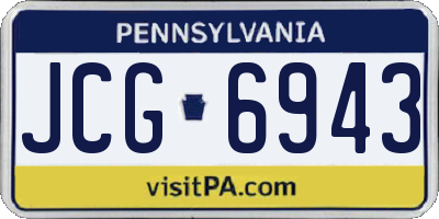PA license plate JCG6943