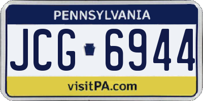 PA license plate JCG6944