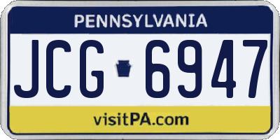 PA license plate JCG6947