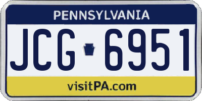 PA license plate JCG6951