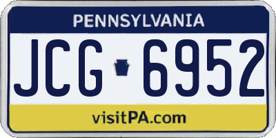 PA license plate JCG6952