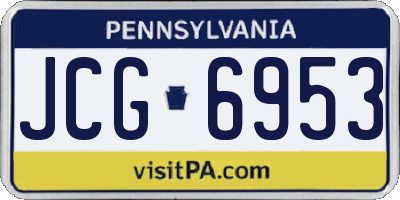 PA license plate JCG6953