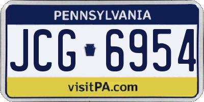 PA license plate JCG6954
