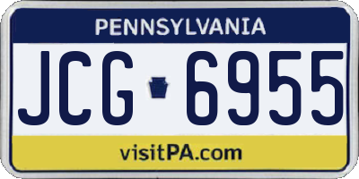 PA license plate JCG6955