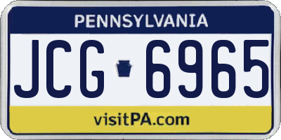 PA license plate JCG6965