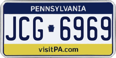 PA license plate JCG6969