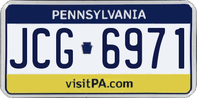 PA license plate JCG6971