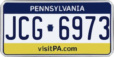 PA license plate JCG6973