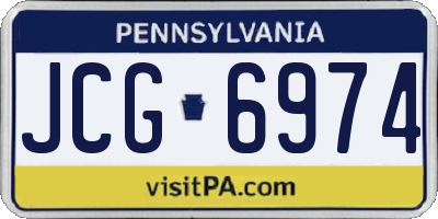 PA license plate JCG6974