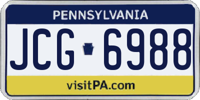 PA license plate JCG6988
