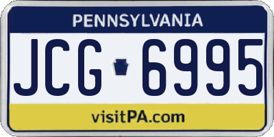 PA license plate JCG6995