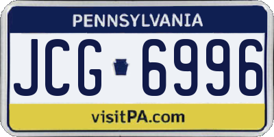 PA license plate JCG6996