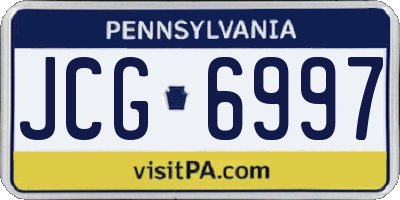 PA license plate JCG6997
