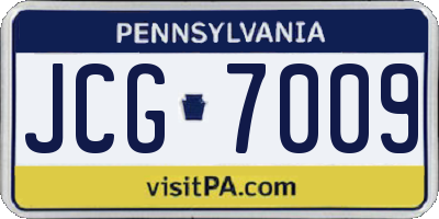 PA license plate JCG7009