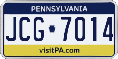 PA license plate JCG7014