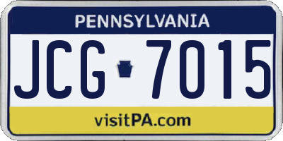 PA license plate JCG7015