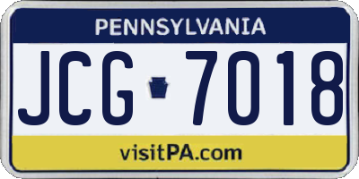 PA license plate JCG7018