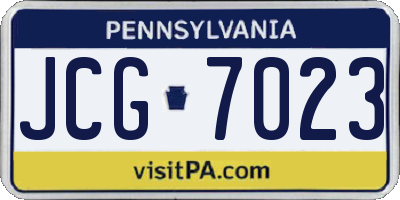 PA license plate JCG7023