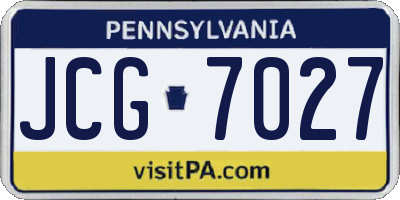 PA license plate JCG7027