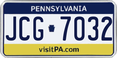 PA license plate JCG7032
