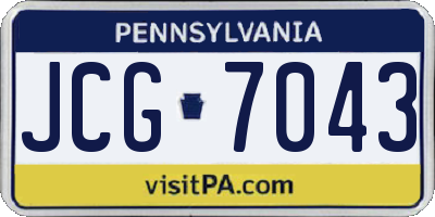 PA license plate JCG7043
