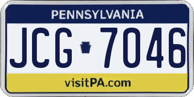 PA license plate JCG7046