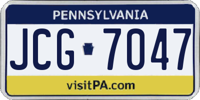 PA license plate JCG7047