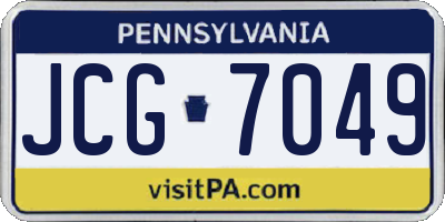 PA license plate JCG7049