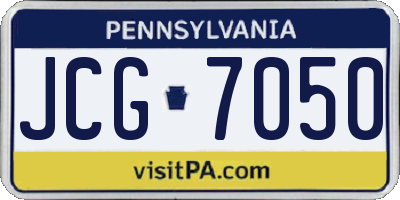 PA license plate JCG7050