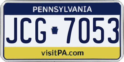 PA license plate JCG7053