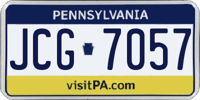 PA license plate JCG7057