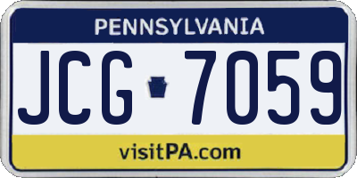 PA license plate JCG7059