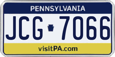 PA license plate JCG7066