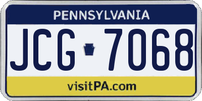 PA license plate JCG7068