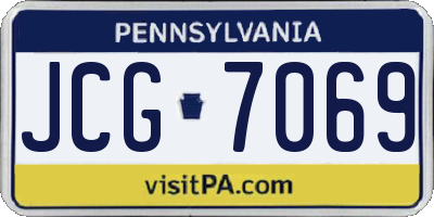 PA license plate JCG7069