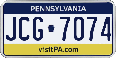 PA license plate JCG7074