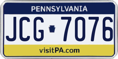 PA license plate JCG7076