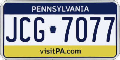 PA license plate JCG7077