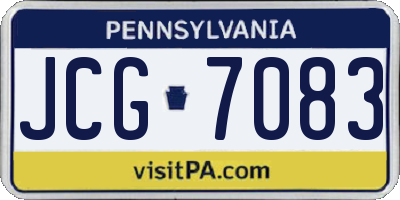 PA license plate JCG7083