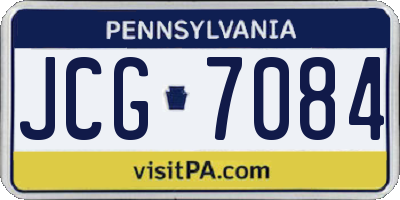PA license plate JCG7084