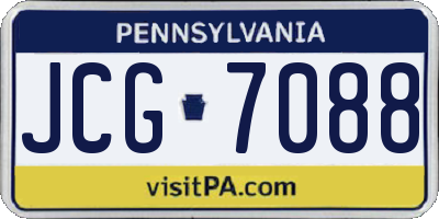 PA license plate JCG7088