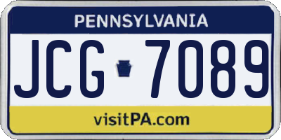 PA license plate JCG7089