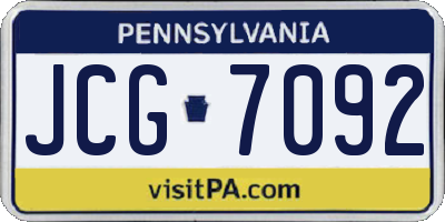 PA license plate JCG7092