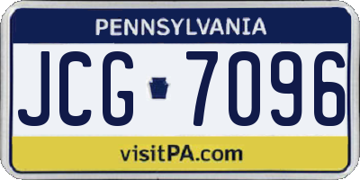 PA license plate JCG7096