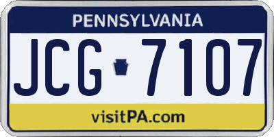 PA license plate JCG7107