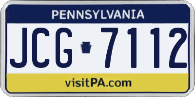 PA license plate JCG7112