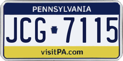 PA license plate JCG7115