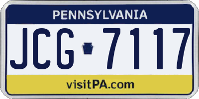 PA license plate JCG7117
