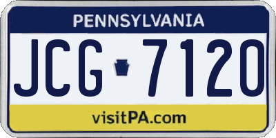 PA license plate JCG7120