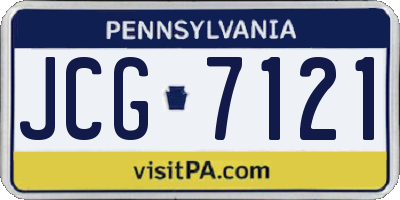 PA license plate JCG7121